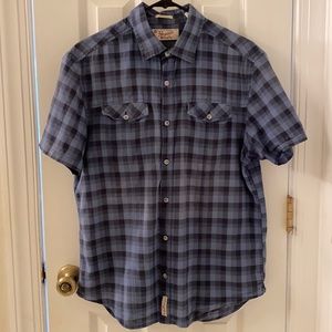 🐧 Blue Plaid Penguin Short-Sleeved Button-Down 🐧